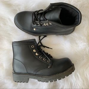rugged black boots